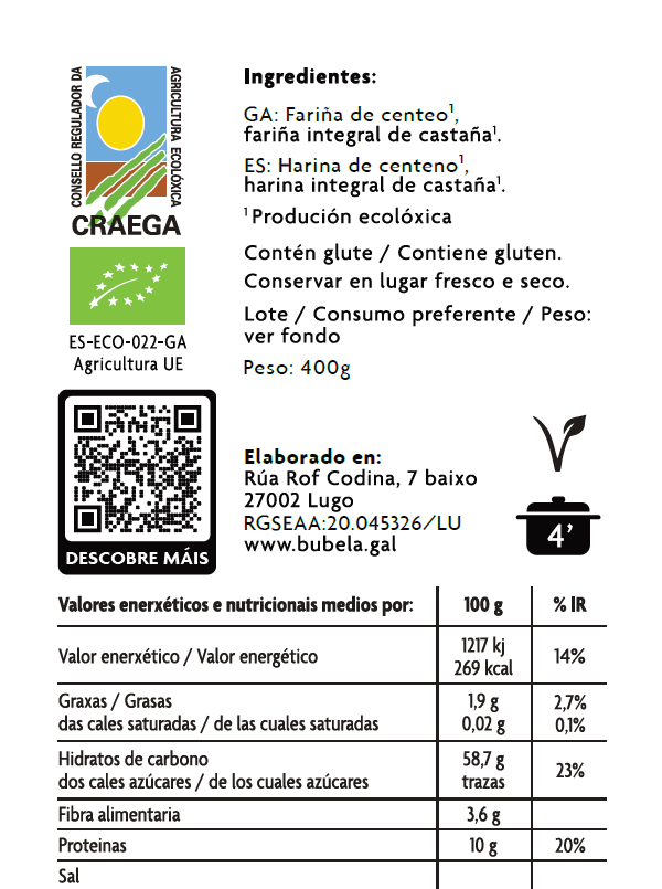 Pasta de Castaña e Centeo Eco Artesanal - Imaxe 4