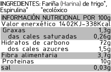 Pasta trigo con Espirulina Eco Artesanal - Imaxe 4